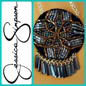 NWOT Jessica Simpson Beaded & Fringed Necklace